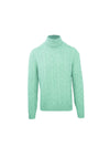 Malo Green Wool Cashmere Turtleneck Sweater