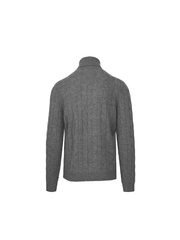 Malo Grey Wool Cashmere Turtleneck Sweater 2