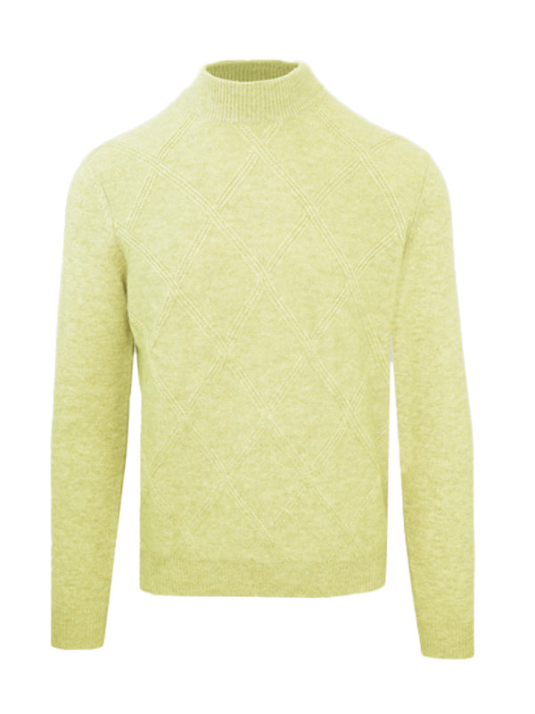 Malo Yellow Wool Cashmere Turtleneck Sweater 2