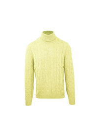 Malo Yellow Wool Cashmere Turtleneck Sweater