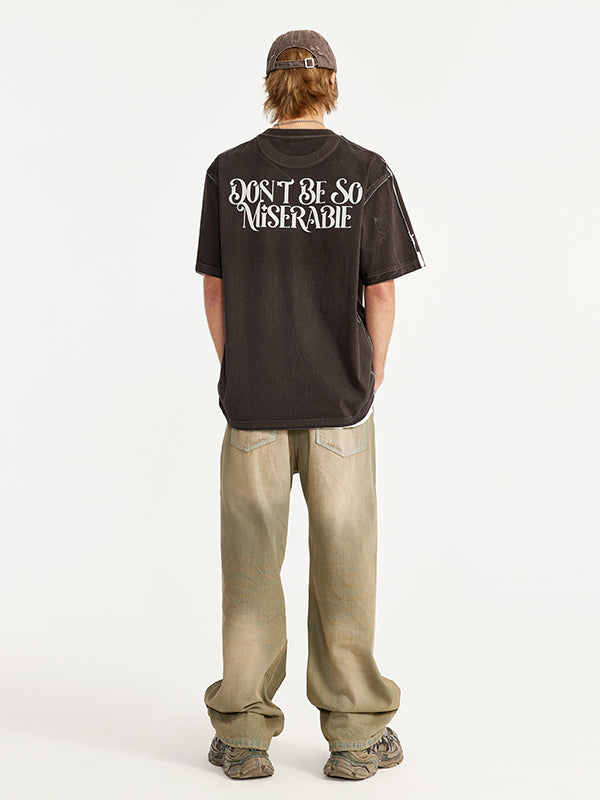"Miserable" T-Shirt in Brown Color 4