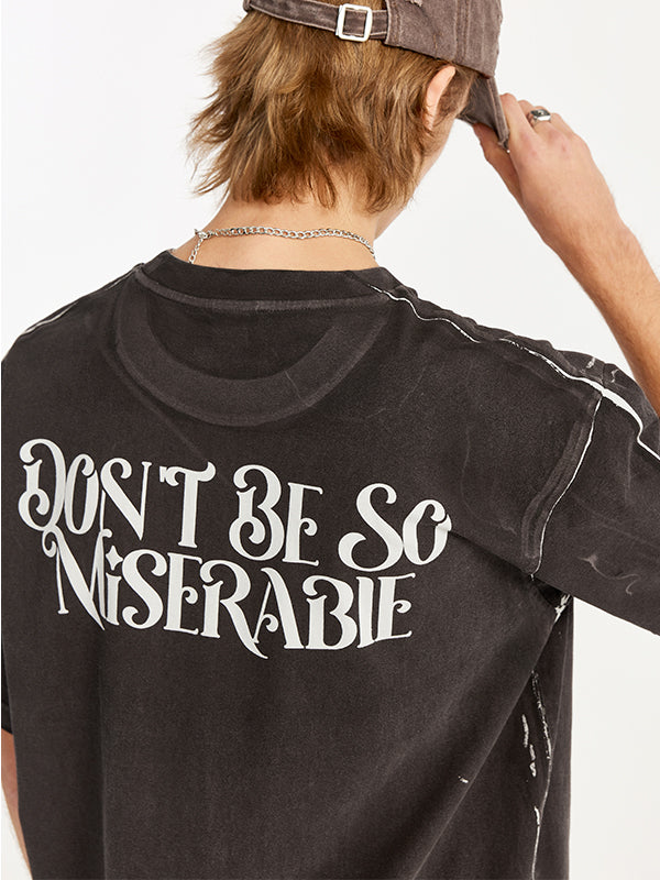 "Miserable" T-Shirt in Brown Color 5