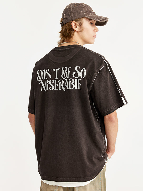 "Miserable" T-Shirt in Brown Color 6
