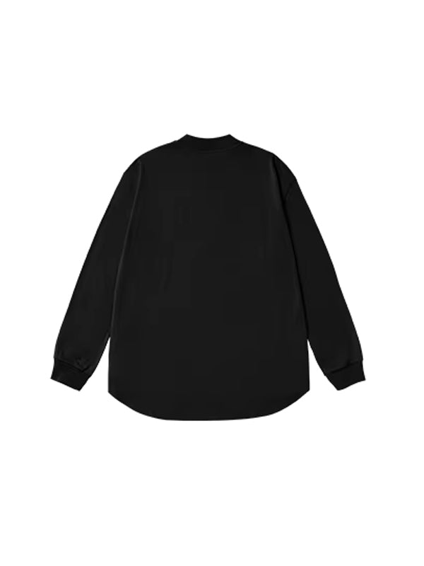 Mock Neck Long Sleeve T-Shirt in Black Color 2