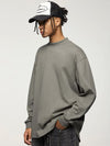 Mock Neck Long Sleeve T-Shirt in Light Grey Color 4