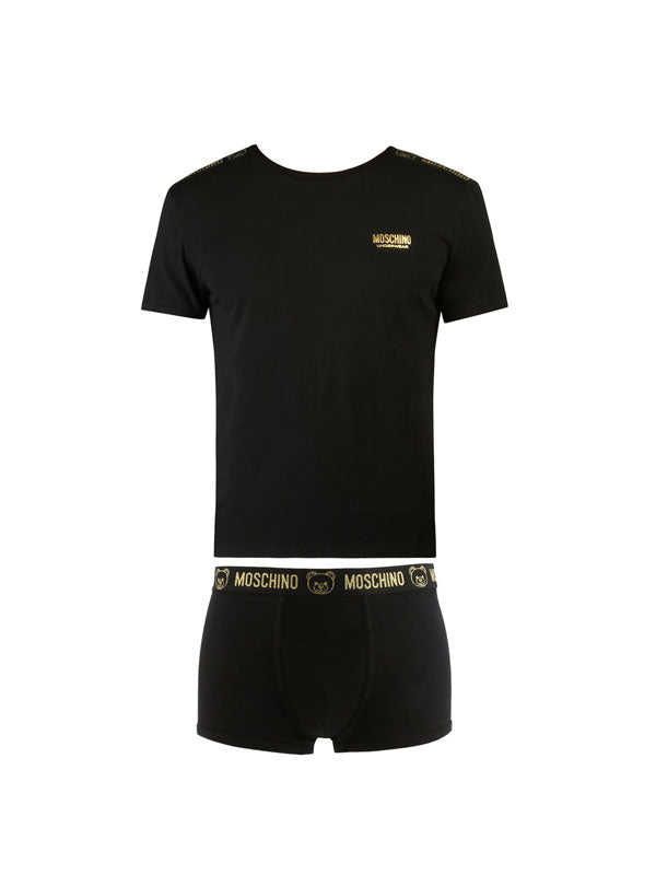 Moschino Gold Logo T-Shirt & Boxer Set