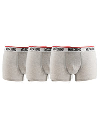 Moschino Logo Band Set of 3 Grey Boxers