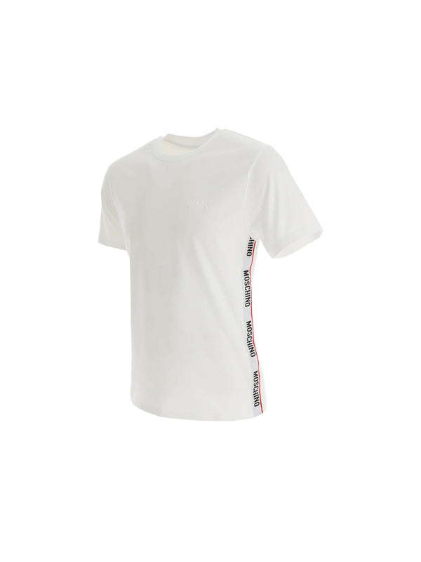 Moschino Underwear Tape Side Seams T-Shirt in White Color 3