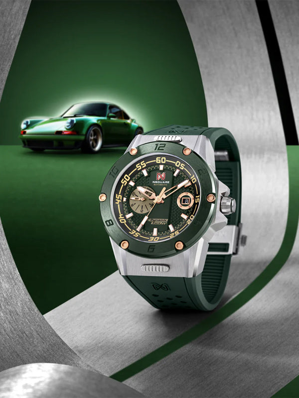 NSquare Dynamic Race Automatic Watch N61.2 Green/Steel 2