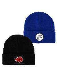 Naruto Hidden Leaf Village and Akatsuki Set of 2 Beanie