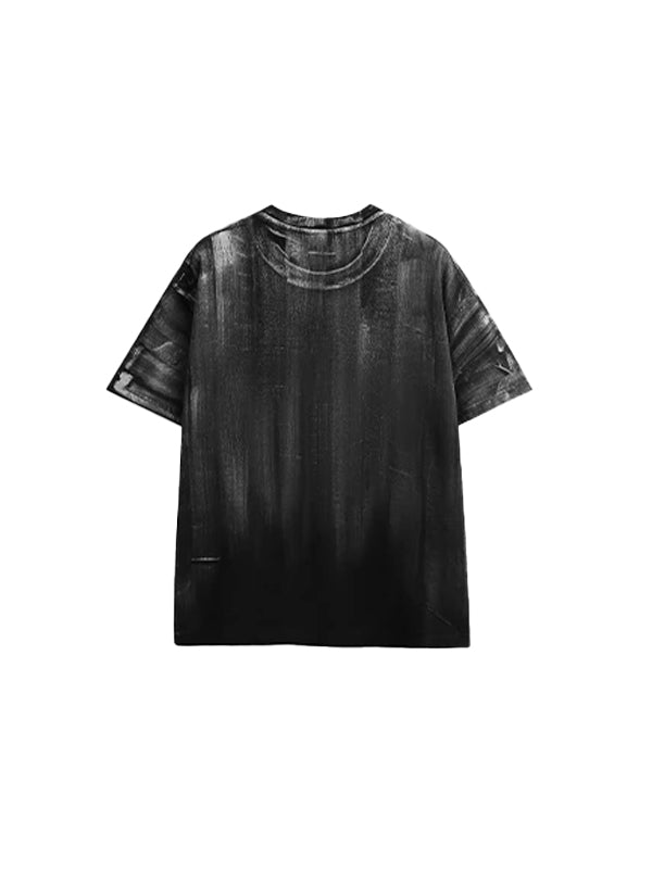 Never Mind Take It Easy Puff Print T-Shirt in Black Color 2