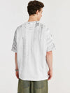 Never Mind Take It Easy Puff Print T-Shirt in White Color 4