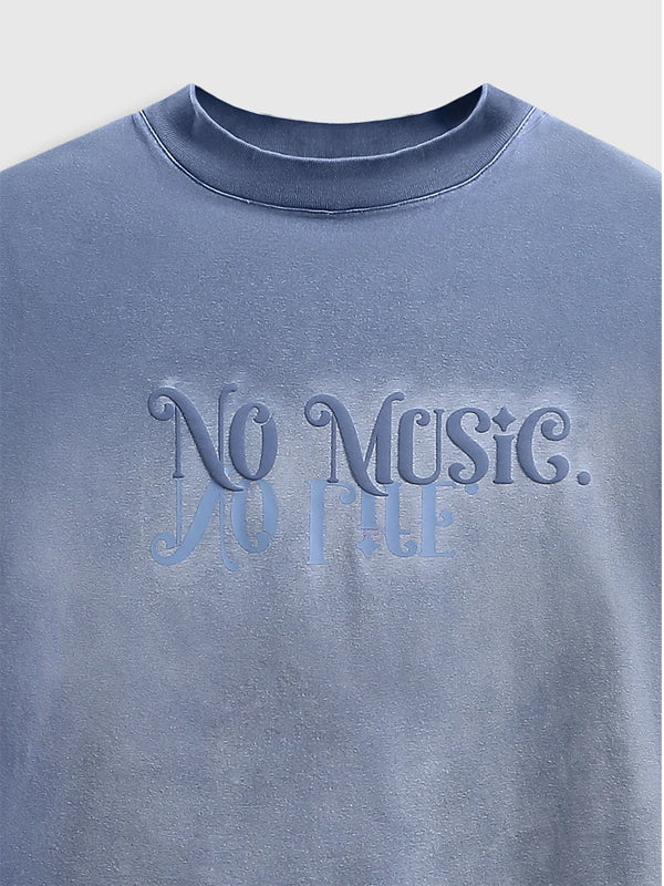 No Music No Life Washed T-Shirt details