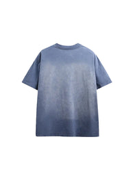 No Music No Life Washed T-Shirt in Blue Color 