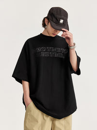 No Time To Be Timid Embroidered T-Shirt in Black Color 5