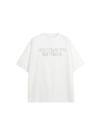 No Time To Be Timid Embroidered T-Shirt in White Color