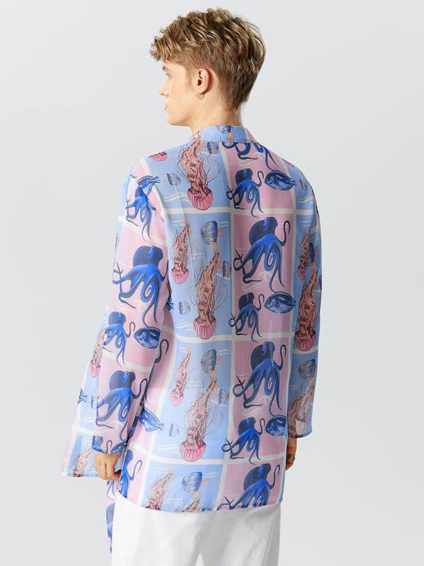 Octopus Print Kimono Style Shirt 5