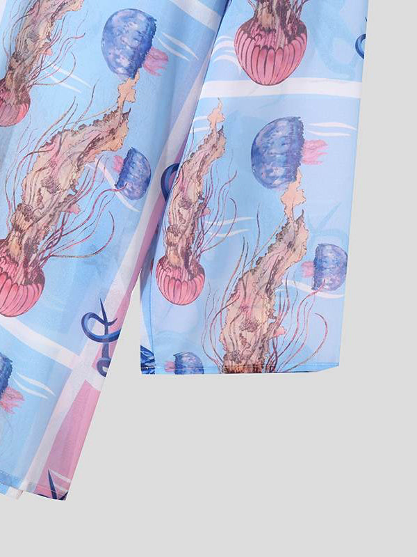 Octopus Print Kimono Style Shirt 6