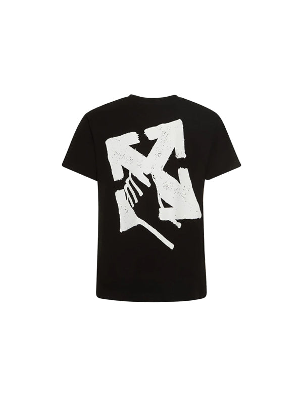 Off-White Hand Arrow-Print Slim T-shirt in Black Color 2