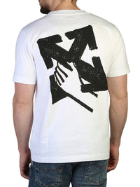 Off-White Hand Arrow-Print Slim T-shirt in White Color 4