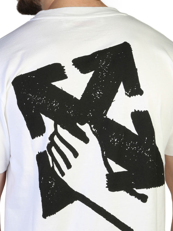 Off-White Hand Arrow-Print Slim T-shirt in White Color 6