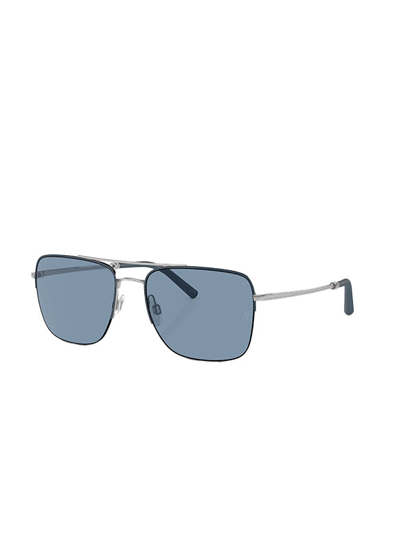 Oliver Peoples Roger Federer R-2 Sunglasses in Blue Ash/Brushed Silver Marine Color