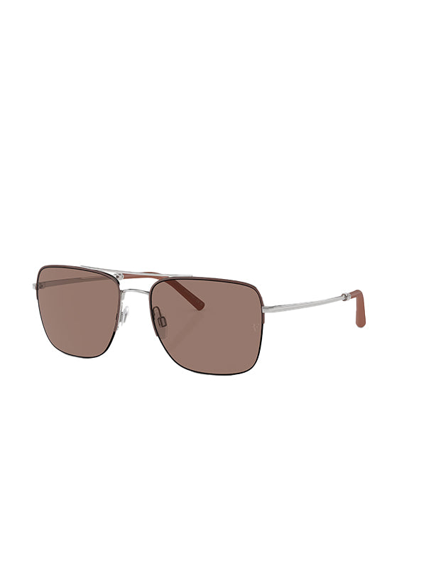 Oliver Peoples Roger Federer R-2 Sunglasses in Brick/Silver Sierra Color