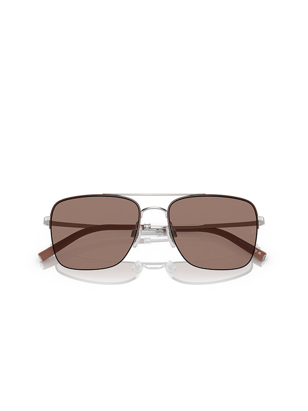 Oliver Peoples Roger Federer R-2 Sunglasses in Brick/Silver Sierra Color 6
