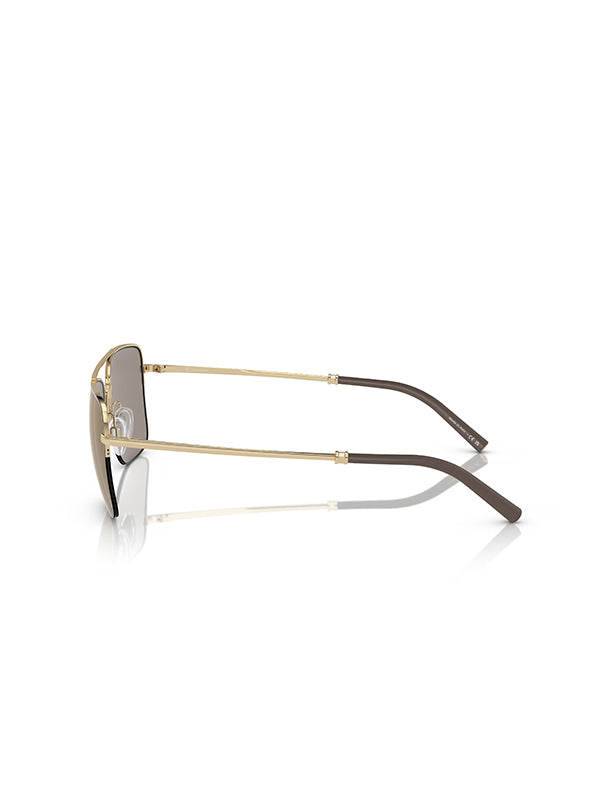 Oliver Peoples Roger Federer R-2 Sunglasses in Umber/Gold Desert Flash Mirror Color 4