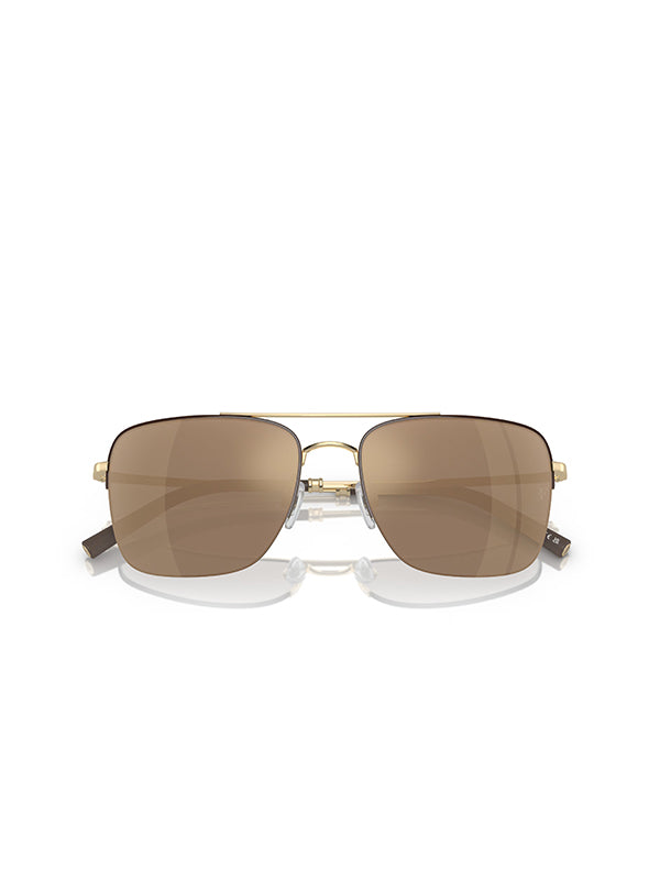 Oliver Peoples Roger Federer R-2 Sunglasses in Umber/Gold Desert Flash Mirror Color 6