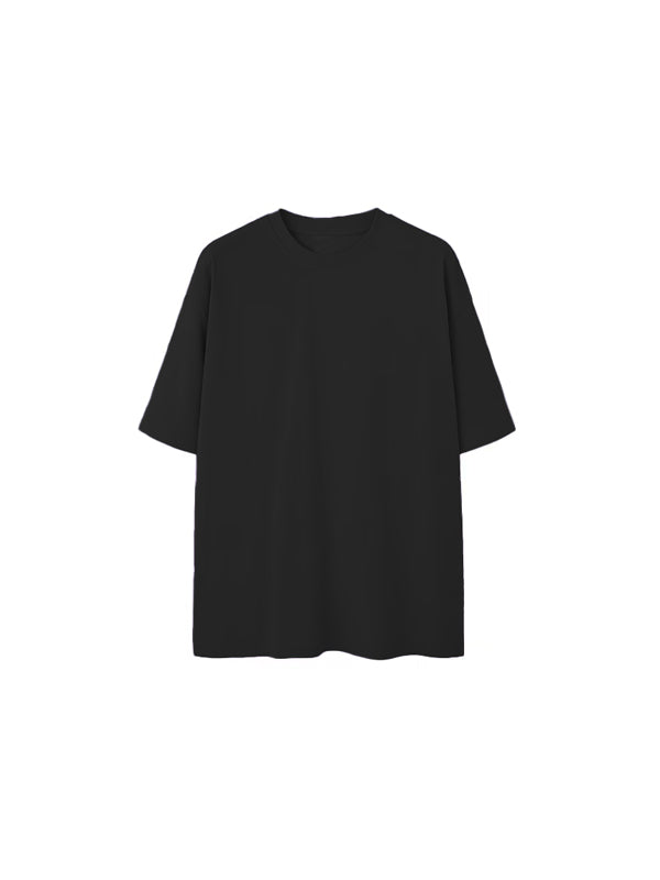 Oversized Drop Shoulder Short Sleeve T-Shirt in Black Color