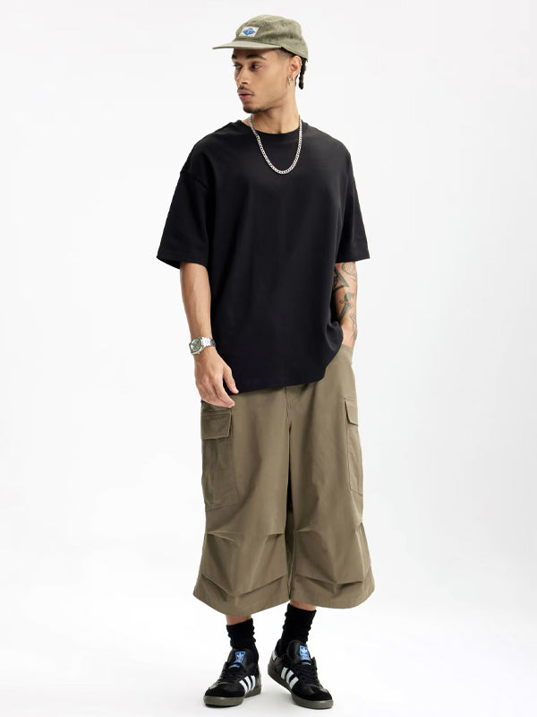 Oversized Drop Shoulder Short Sleeve T-Shirt in Black Color 3