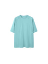 Oversized Drop Shoulder Short Sleeve T-Shirt in Cyan Color