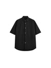 Oversized Jacquard Shirt with Side Pocket in Black Color