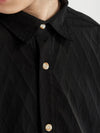 Oversized Jacquard Shirt with Side Pocket in Black Color 7