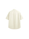 Oversized Jacquard Shirt with Side Pocket & Shorts with Elastic Belt in Cream Color