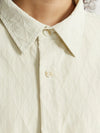 Oversized Jacquard Shirt with Side Pocket & Shorts with Elastic Belt in Cream Color 7