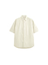Oversized Jacquard Shirt with Side Pocket & Shorts with Elastic Belt in Cream Color