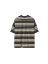 Oversized Striped Pocket T-shirt in Dark Grey Color 2