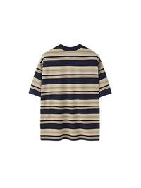 Oversized Striped Pocket T-shirt in Royal Blue Color 2