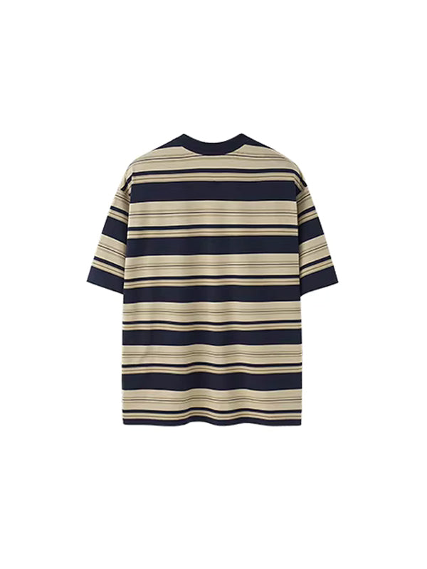 Oversized Striped Pocket T-shirt in Royal Blue Color 2
