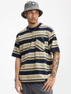 Oversized Striped Pocket T-shirt in Royal Blue Color 4
