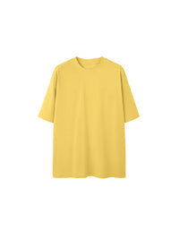 Oversized Drop Shoulder Short Sleeve T-Shirt in Yellow Color