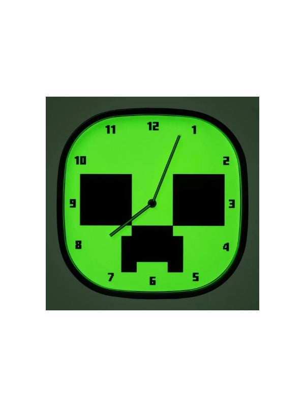 Paladone Minecraft Creeper Glow In The Dark Wall Clock 2