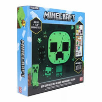 Paladone Minecraft Creeper Glow In The Dark Wall Clock 8