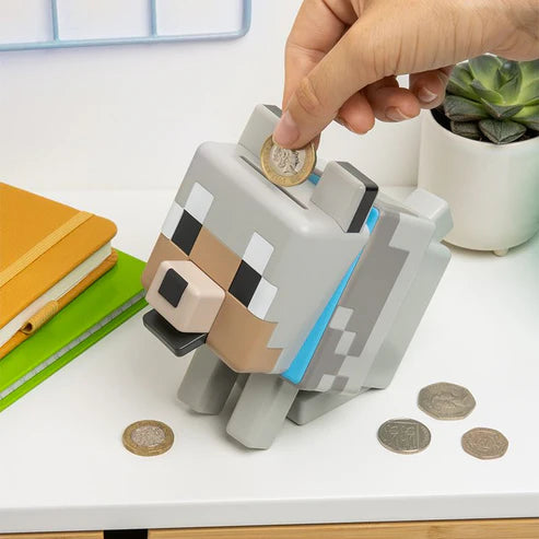 Paladone Minecraft Wolf Shaped Money Box