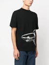 Palm Angels Broken Shark Classic Tee in Black Off White Color 3
