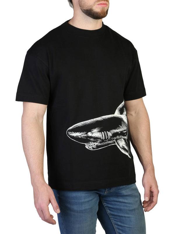 Palm Angels Broken Shark Classic Tee in Black Off White Color 8