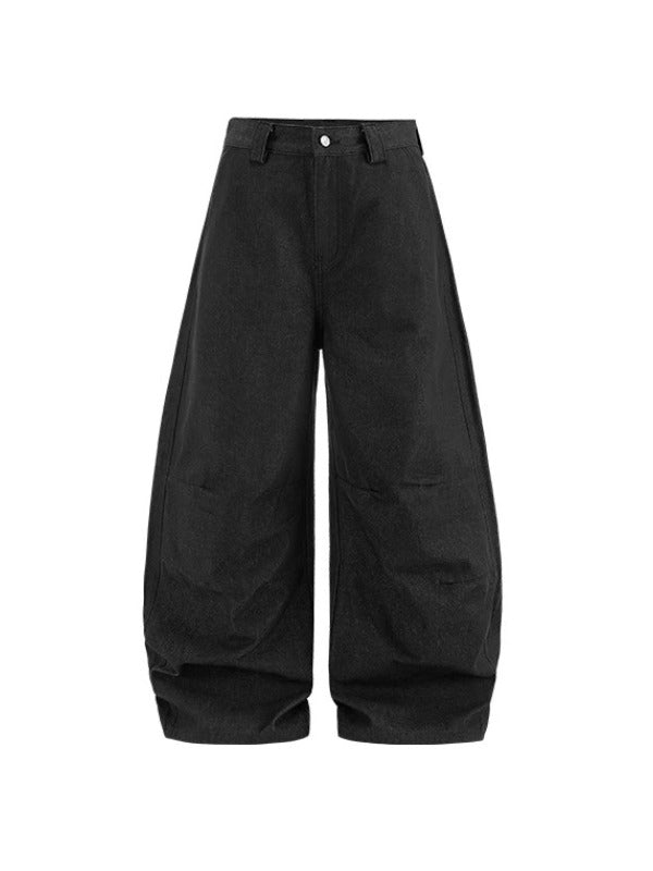 Parisian Twill Curved Wide Leg Jeans