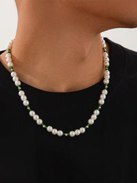 Pearl With Green Beads Necklace 3